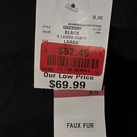 Nautica Women's Black Puffer Jacket with Faux Fur Hood - Picture 8 of 8